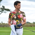 thumbnail image 3 of Yiaed Cute Pigs SunflowerPrint Men's Short Sleeve Polo Shirt,Golf Polo for Men Three-Button Golf Shirt Athletic Casual Collared T-Shirt- X-Large, 3 of 7
