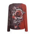 thumbnail image 4 of ICHUANYI Liquidación Mujeres Sexy Botones Delgados Impresión Casual Manga Larga Cuello Redondo Camisas Blusas Tops ICHUANYI WER202308245085, 4 of 5