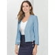 thumbnail image 2 of Oficina de trabajo para mujer, sin cuello, con cremallera, abrigo corto, traje, chaqueta, chaqueta cortada Azul polvoriento S, 2 of 6