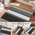 thumbnail image 5 of 2x3 Ft Entryway Area Rug, Black Morocco Kitchen Rug Runner Washable Floor Mat, Grey Striped Middle Century Patterned Non Slip Indoor Door Mat Throw Carpet for Bathroom Living Room Bedroom, 5 of 8