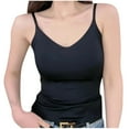 thumbnail image 1 of DPTALR Women's Solid Color Fixed Integrated Cup Without Steel Ring Thin Amisole, 1 of 3