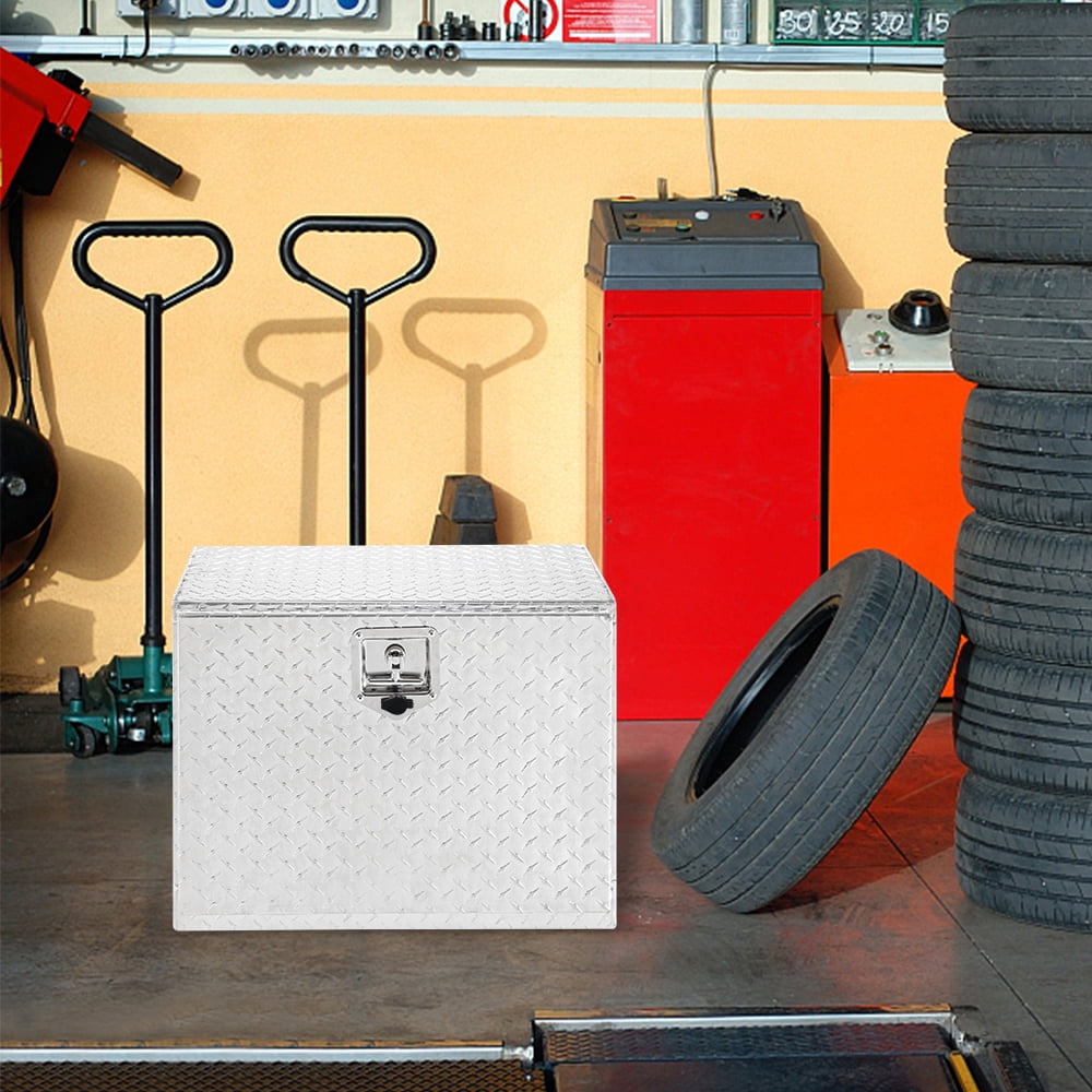 TUFFIOM 24” Aluminum Truck Tool Box with Lock Trailer Pickup Underbody Truckbed Storage