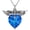 I-September, variant on Memorial Wings Necklace for Ashes with Large Heart Crystal Birthstone, Angel Wings Urn Necklaces with Heart Shaped Birthstone Keepsake Silver Cremation Jewelry
