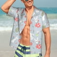 thumbnail image 7 of Daiia Bunny cartoon with easter Print Hawaiian Shirt for Men Gentle Cotton Regular Short Sleeve Casual,Large, 7 of 7