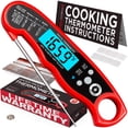 thumbnail image 1 of Alpha Grillers Instant Read Meat Thermometer for Grill and Cooking. Best Waterproof Ultra Fast Thermometer with Backlight & Calibration. Digital Food Probe for Kitchen, Outdoor Grilling and BBQ!, 1 of 4