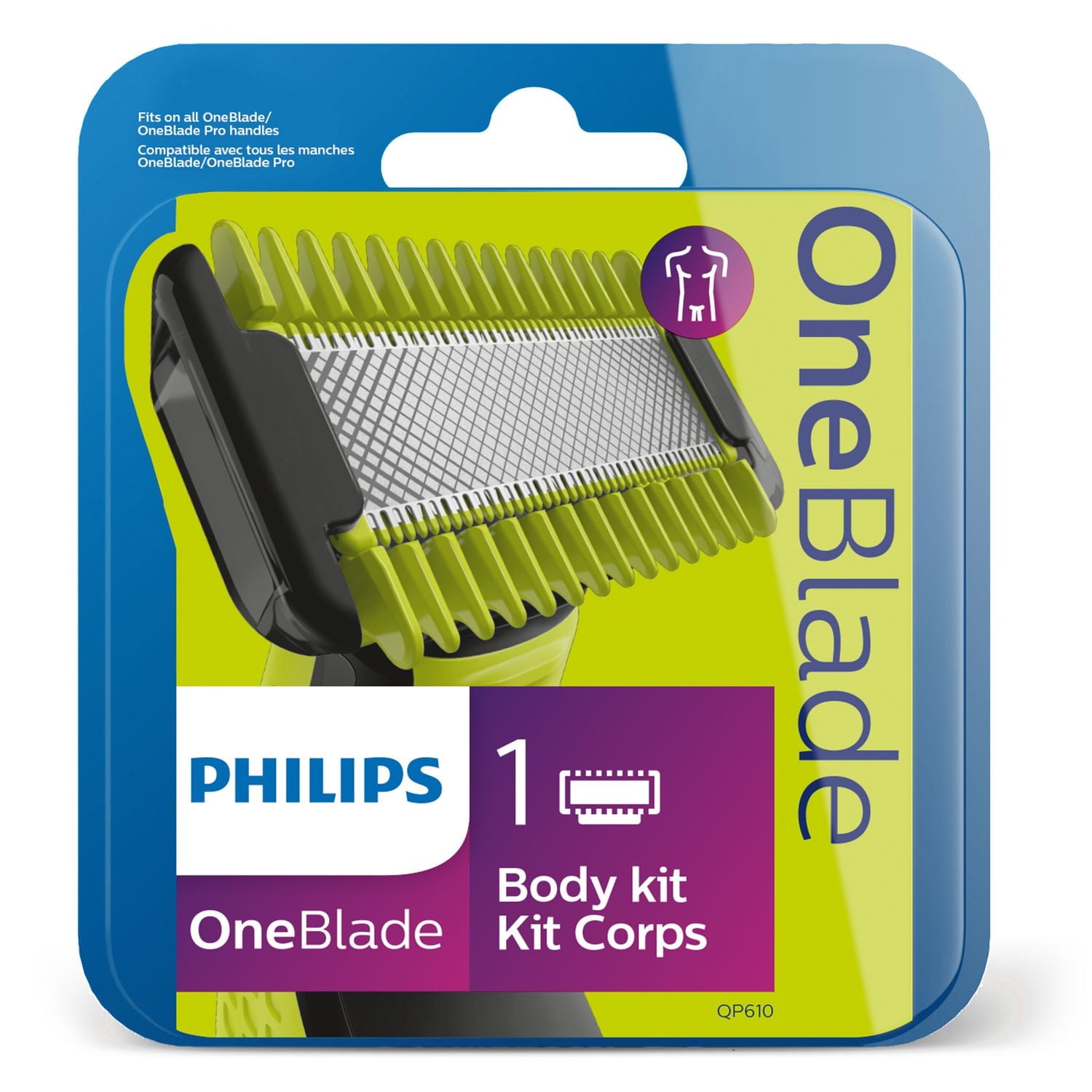 Philips OneBlade Body Kit, 1 Pack, QP61050, 1 blade & 2 attachments