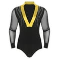 thumbnail image 1 of Runhomal Combinaison de Danse de Salon Tango Latin à Col en V Profond avec Strass Scintillants pour Hommes Jaune TG, 1 of 7