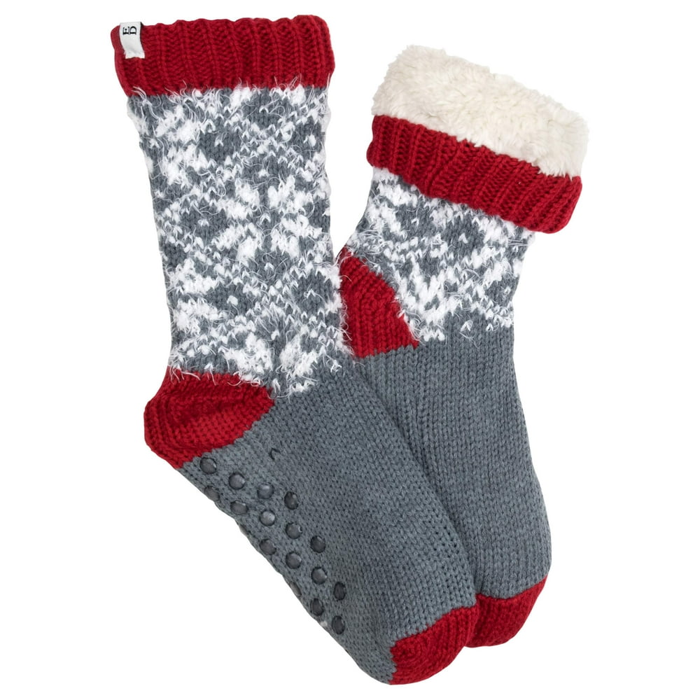 ED Ellen DeGeneres Women's Sherpa Lined Slipper Socks