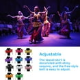 thumbnail image 5 of Linyer Fashionable Belly Dance Hip Skirt Tassel Skirts Multicolored Beautiful Sequin Shiny Rhinestones Rave Costume Women Female Purple, 5 of 5