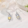 thumbnail image 3 of DVEATR Cat Earring with Synthetic Birthstone Cat Dangle Earrings Gift for Women, 3 of 10