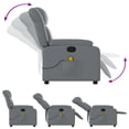 thumbnail image 4 of vidaXL Massage Recliner Chair Gray Faux leather, Metal, Plywood, Foam, 4 of 10