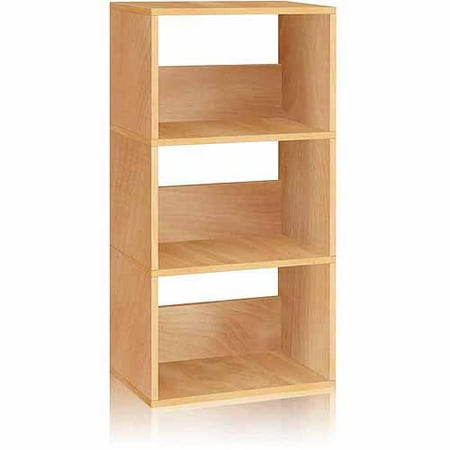 Way Basics Eco 3-Shelf Triplet Bookcase and Storage Shelf, Natural