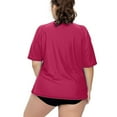 thumbnail image 6 of Charmo Women Plus Size Rash Guard Short Sleeve Swim Shirt Rashguard Swimwear Top, 6 of 6