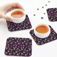 thumbnail image 7 of Pofeuu Skull mushroom rainbow color Print Leather Coasters Set of 6, Round Cups Mugs Mat Pad for Home Kitchen Heat Resistant Drink Coasters,Square, 7 of 7