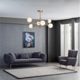 thumbnail image 6 of Alessandra French Boucle Fabric Upholstered Lounge Chair Dark Gray, 6 of 6