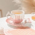 thumbnail image 4 of de Café de Cerámica con Platillo, de Concha de Perla, Lindas Tazas de Café para la Oficina y el Hogar, para Té, Café con Leche, Leche A, 4 of 5