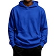 thumbnail image 5 of Men's Pullover Hoodies Big and Tall Long Sleeve Casual Hooded Sweatshirt Loose fit Comfort Pullover Hoodies Royal Blue S, 5 of 5