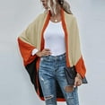 thumbnail image 1 of Viflosae Hauts Grande Taille pour Femmes, Cardigan à Manches Longues Contrastées, Mode Décontractée, jusqu'à 60 % de Réduction, Orange TG, 1 of 6