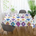 thumbnail image 3 of Yayeee Tablecloths 54" x 54" Rectangle Wrinkle Resistant Party Table Cover, Purple Retro Shapes, 3 of 8