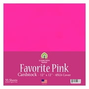 Clear Path Paper Favorites 12 x 12 inch Pink Smooth Cardstock 65Lb Cover (55 Sheets)