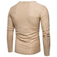thumbnail image 3 of Hombres Cremallera Escote Suave Sólido Moda Agujeros Camiseta De Manga Larga (Caqui 2Xl) -200745.14 Likrtyny Caballero, 3 of 4