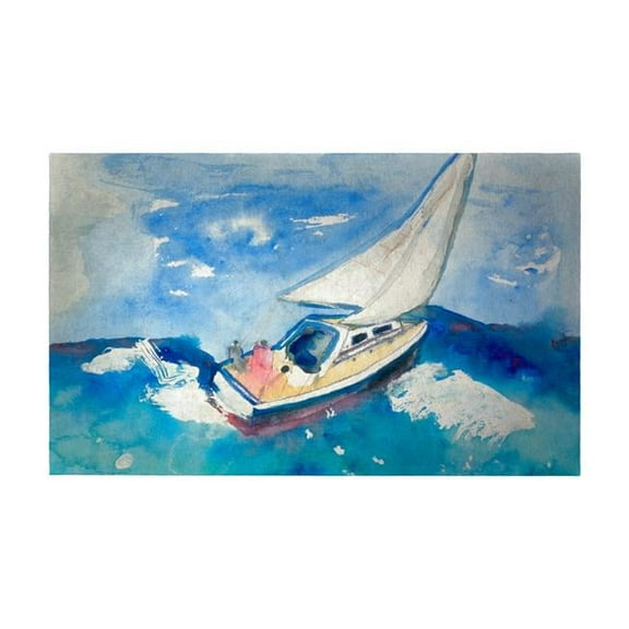 Betsy Drake DM257G Sailboat Door Mat - 30 x 50 in.