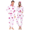 thumbnail image 5 of Notus Unisex Adult Fleece Hooded Zip Up One Piece Pajama Jumpsuit Sleepwear & Loungewear Kiss Design XXL, 5 of 6