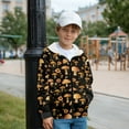 thumbnail image 4 of Xixirimido Retro Mushroom Floral Printed Hoodies for Girls Boys Zip Up Hoodie Sweatshirt Teen Lightweight Fall Winter Jacket Casual Long Sleeve Pullover Top for 14-16 Years, 4 of 7