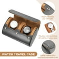 thumbnail image 3 of Estuche de Viaje para Reloj Uxcell para Hombres, Estuche de Reloj de Cuero, Caja de Almacenamiento de Reloj Portátil para Navidad, Cumpleaños y Aniversario, 2 Slots (Gris), 3 of 7