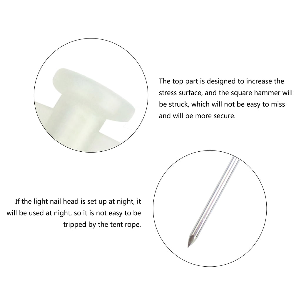 ANXPTIME 16Pcs Tent Nails Peg Luminous Steel Tent Stakes Golden Tent Hook Ground Anchors Outdoor Canopy Stake Camping Accessories