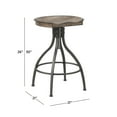 thumbnail image 3 of Hillsdale Furniture Worland Backless Metal Adjustable Height Swivel Stool, Gray Metal with Charcoal Finished Wood, 3 of 15