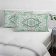 thumbnail image 3 of Turquoise Boho Pillow Covers, Linen Long Throw Pillow Case, Vintage Abstract Art Floral Ethnic Tribe Holiday Pillow Protector Decorative Cushion Cover for Living Room/Bedroom 20" x 26", 3 of 8