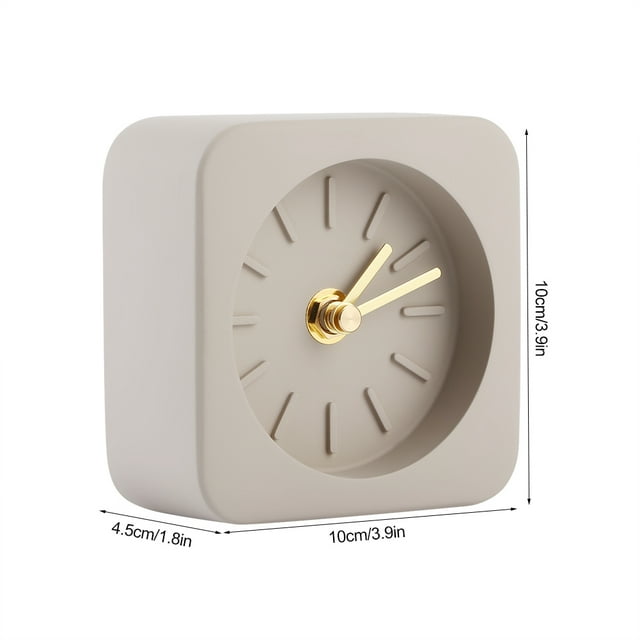 Square Not Included Batteries Clock, Practical Desk Clock, Bedroom Home Living Room For Office Brown