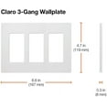 thumbnail image 2 of Lutron Claro 3 Gang Decorator/Rocker Wallplate, Matte, Desert Stone 1-Pack  SC-3-DS, 2 of 2