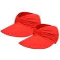 thumbnail image 2 of Only Moment Red visor hats for women 2pc Women's 50+ Sun Visor Hat Polyester,Spandex Women Large Brim Summer UV Protection Beach Cap One Size, 2 of 8