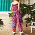 thumbnail image 4 of Womens Valentine's Day Overalls Casual Pink Heart Pattern Wide Leg Pants Valentine Adjustable Straps Overalls, 4 of 5