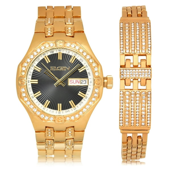 elgin mens diamond watch