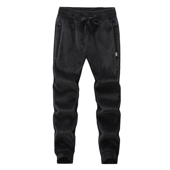 Jacenvly Sweatpants for Men Clearance Long Sports Pants Elastic Waisted Drawstring Pocket Plain Trousers for Men Trousers with Padded Corduroy Sports Warmers