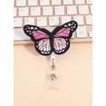 thumbnail image 1 of 1pc Butterfly Decor Badge Holder, Creative Portable Retractable Name Card Badge Holder With Clip For Teacher, Student, Office Worker, 1 of 4