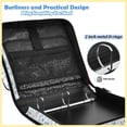 thumbnail image 4 of Zipper Binder with Shoulder Strap 2 inch 3 Ring Waterproof File Folder Organizer Bag 500 Sheet Small Blue Floral Pattern, 4 of 8