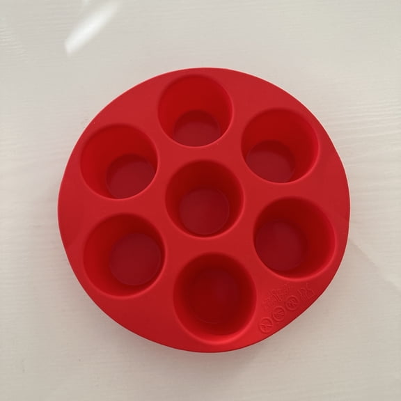 ACDANC Silicone Muffin Pan for Air Fryer Oven,Nonstick 7-Cup Red,Food-Grade for Egg Bites,Muffins,Cupcakes,Mini Quiche Silicone Muffin Pan 1 Pack