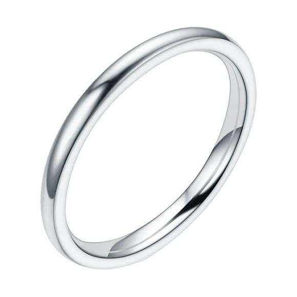 Rings for Women Couple Rings Fashion Contracted 2Mm Fine Hand Polished Womens Tail Ring Couple Ring