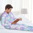 thumbnail image 6 of Pofeuu Rainbow Scales Print Men's Long Sleeve Pajama Set Pijamas Para Hombres Pijamas Para Hombres Mens Pajamas Set-X-Large, 6 of 7