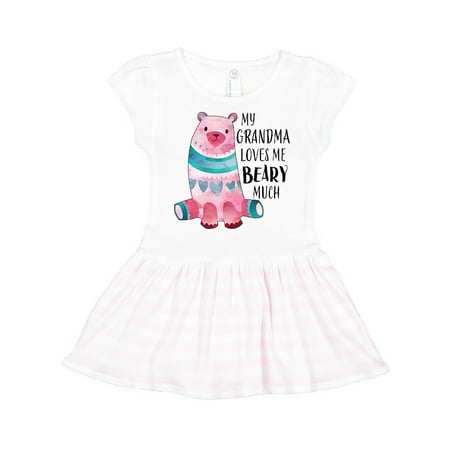 

Inktastic My Grandma Loves Me Beary Much with Cute Bear Gift Toddler Girl Dress