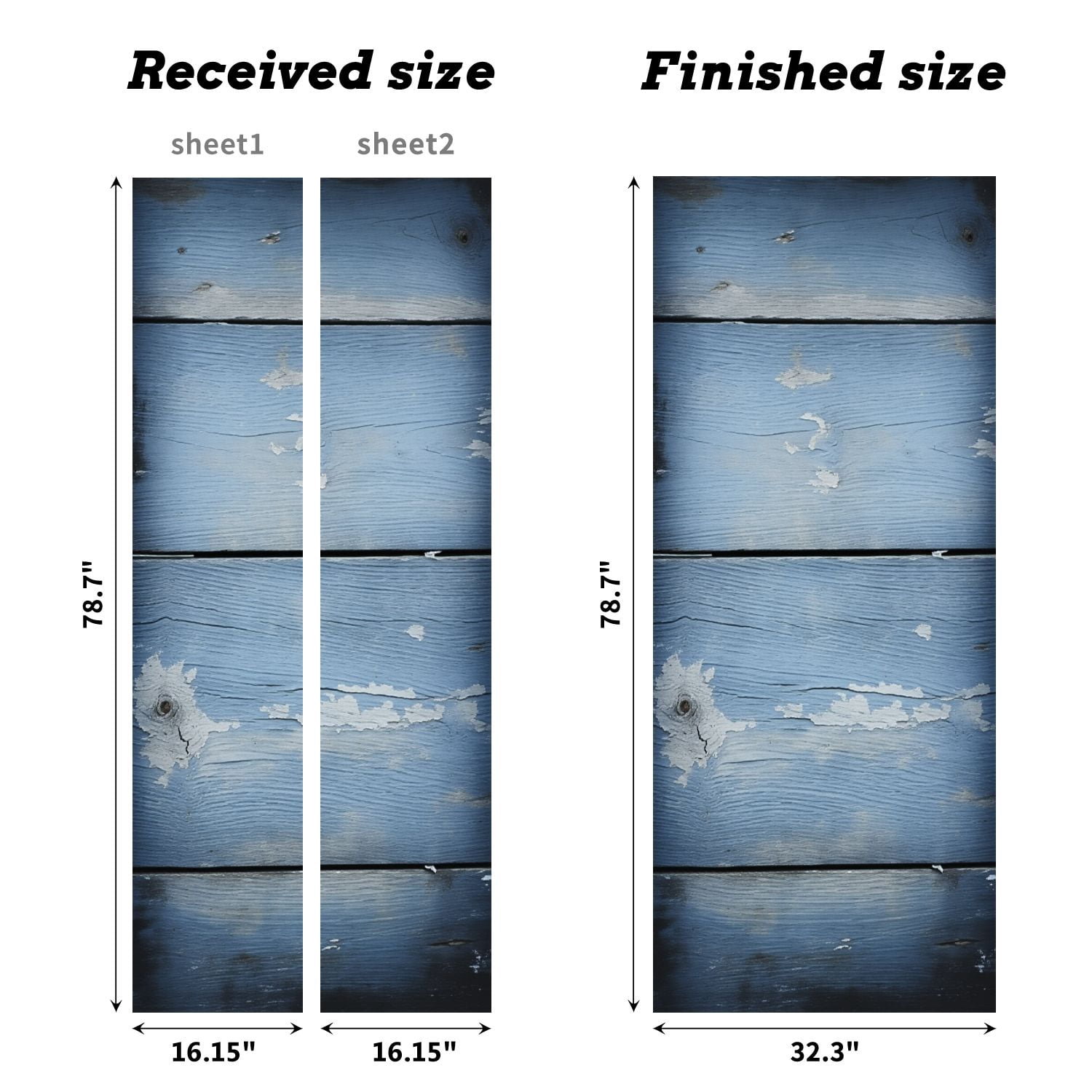 Self Adhesive Vinyl Refrigerator Wrap Set blue painted Door Mural Removable Fridge Sticker Peel and Stick&nbsp;Full Door Cover Decal Kitchen Bar Decor