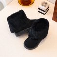 thumbnail image 3 of OGLCCG Boys Girls Snow Boots Suede Winter Warm Faux Fur Lined Slip On Outdoor Winter Shoes for Toddler/Little Kid/Big Kid Size 3-11, 3 of 7