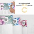 thumbnail image 2 of Easter No Hooks Shower Curtain with Snap-in Liner Colorful Eggs Roses Tulips Daisy Berries Pink Plaid Shower Curtains for Bathroom, Waterproof, Easy Install, Washable 72"x78", 2 of 9