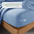 thumbnail image 7 of Baauye Cozy Bamboo Sheets Set, 4-Piece California King Sheet Set with 16" Deep Pockets, Soft and Breathable Bed Sheets, Lake Blue, 7 of 7