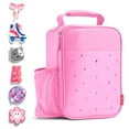 thumbnail image 6 of Fit + Fresh Charm Insulated Lunch Bag For Kids, Boys+Girls With Shoe Charm Slots, Pink, 6 of 6