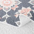 thumbnail image 5 of Erosebridal Cute Blossom Quilt King, Kawaii Flower King Coverlet Set, Pink Reversible, Slate Peach, 3-Piece (1 Bedspread and 2 Pillowcases), 5 of 7